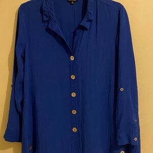 John Mark Classic Blue Tunic Shirt Size XL